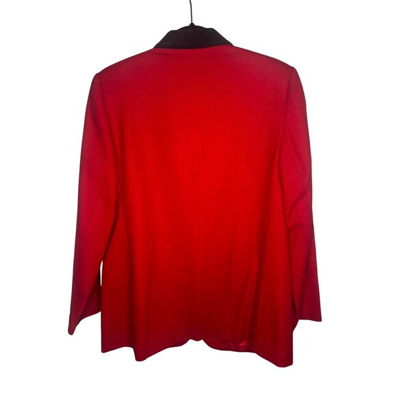 Koret Womens Red Wool Blazer With Black Velvet Collar Size 8 - Picture 6 of 8